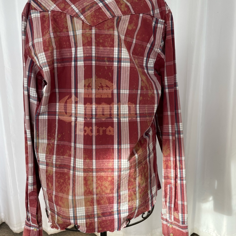 Repurposed Hollister pearl snap shirt Corona Extra